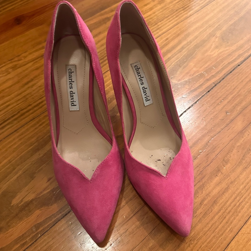 Charles David Fuchsia Suede Heels